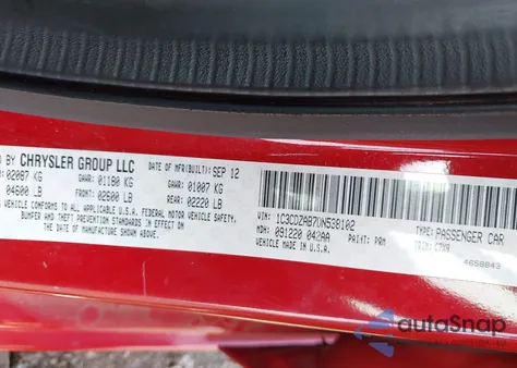 2013 Dodge Avenger Se z USA, uszkodzony, nr VIN 1C3CDZAB7DN538102